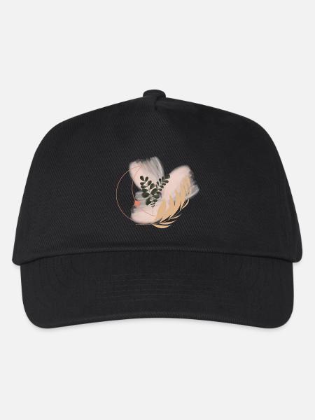 Pastel Flora Circle Leaves - Kids’ Baseball Cap - black