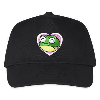 Frosch - Kinder Basecap - Schwarz - Vorne