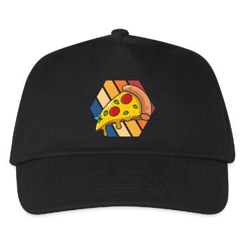 Pizza Pop Art Slice - Kinder Basecap - Schwarz - Vorne