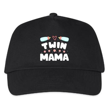 Zwillingsmama Schwangerschaft Mom of Twins - Kinder Basecap - Schwarz - Vorne