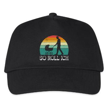 Bald Papa SO ROLL ICH LUSTIG - Kinder Basecap - Schwarz - Vorne