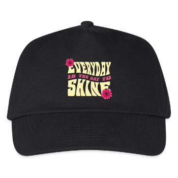 Jeden Tag Strahlen Design - Kinder Basecap - Schwarz - Vorne
