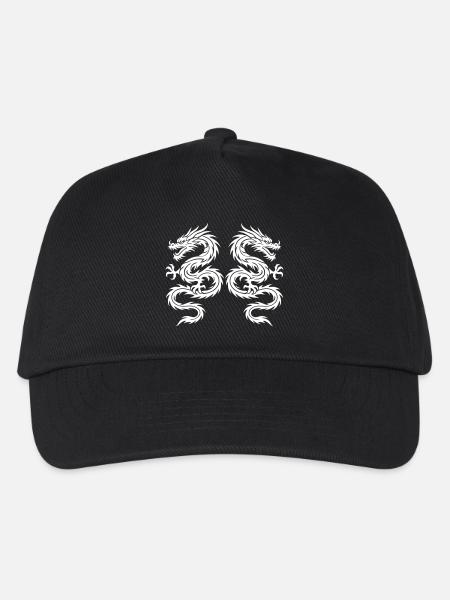 Zwillingsdrachen Tribal Symmetrie - Kinder Basecap - Schwarz