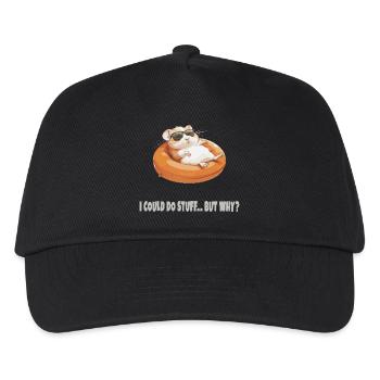 I Could Do Stuff… But Why? | Funny Lazy Hamster - Kinder Basecap - Schwarz - Vorne
