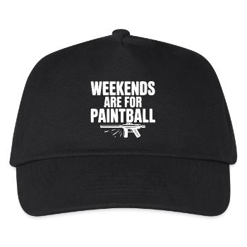 Wochenenden sind für Paintball - Kinder Basecap - Schwarz - Vorne