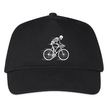 Skeleton Cyclist in Motion - Kids’ Baseball Cap - black - Front