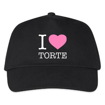 I love Torte - Kinder Basecap - Schwarz - Vorne