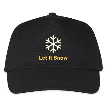 Goldene Schneeflocke - Let It Snow - Kinder Basecap - Schwarz - Vorne