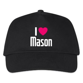 I Love Mason Pink Heart I Love Mason - Kids’ Baseball Cap - black - Front
