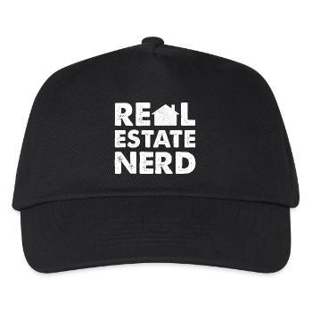 RealEstate Nerd - Kinder Basecap - Schwarz - Vorne