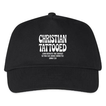 Christliche tätowierte Verstypografie - Kinder Basecap - Schwarz - Vorne