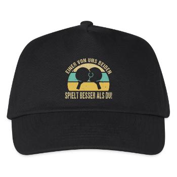 Tischtennis Outfits Tischtennisspieler Geschenke  - Kinder Basecap - Schwarz - Vorne