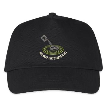 Introvertierter Metalldetektor-hobbyist - Kinder Basecap - Schwarz - Vorne