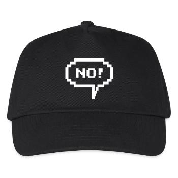 Pixel speech bubble "No!" - Kids’ Baseball Cap - black - Front