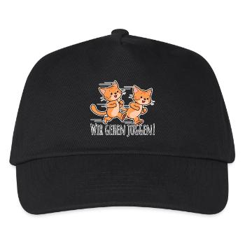 Des amis chats drôles courent ensemble ! - Casquette de baseball Enfant - noir - Devant
