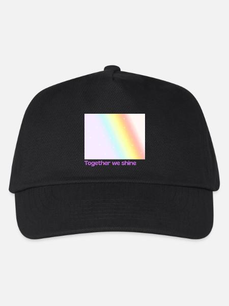Pride / CSD / LGBTQ+ Design "together we shine" - Kinder Basecap - Schwarz