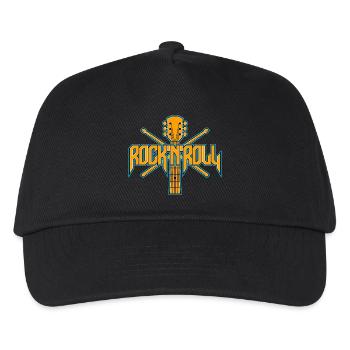 RockNRoll Guitar and Drumsticks Emblem - Kids’ Baseball Cap - black - Front