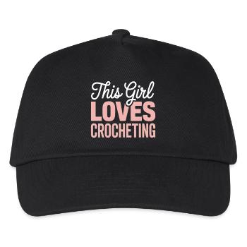 This Girl Loves Crocheting - Kinder Basecap - Schwarz - Vorne