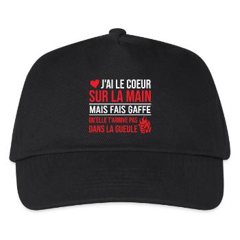 I wear my heart on my sleeve, but be careful. - Kids’ Baseball Cap - black - Front