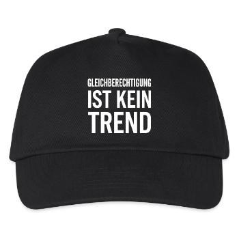 Gleichberechtigung ist kein Trend Statement - Kinder Basecap - Schwarz - Vorne
