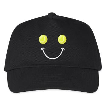 Tennis Happy Face - Kids’ Baseball Cap - black - Front