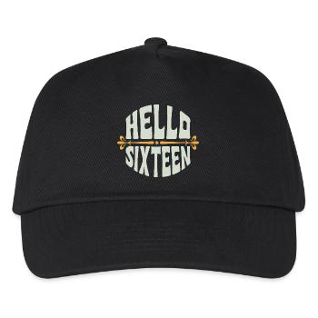 Hello Sixteen 16 Years Retro - Kids’ Baseball Cap - black - Front
