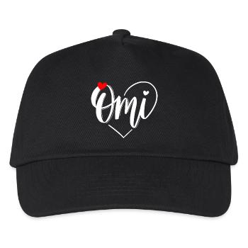 Omi Herzmonogramm mit Herz - Kinder Basecap - Schwarz - Vorne