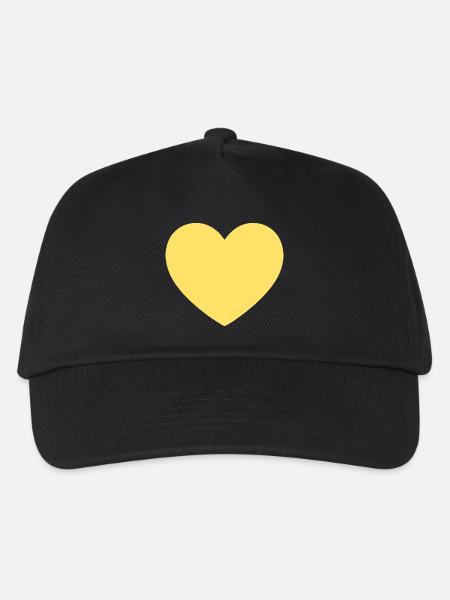 gelbes Herz gelb Geschenk Valentinstag - Kinder Basecap - Schwarz