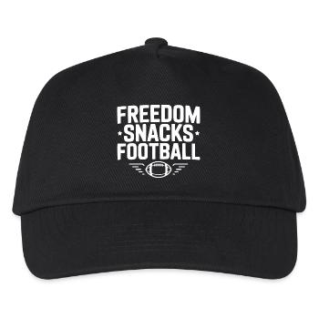 Freiheit, Snacks, Fußball - Kinder Basecap - Schwarz - Vorne