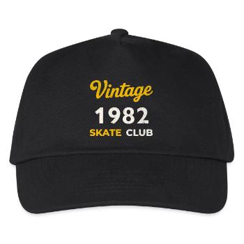 Vintage 1982 Skate Club Retro Geburtsjahr - Kinder Basecap - Schwarz - Vorne