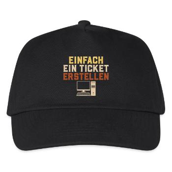 Informatik EINFACH EIN TICKET ERSTELLEN Lustig - Kinder Basecap - Schwarz - Vorne