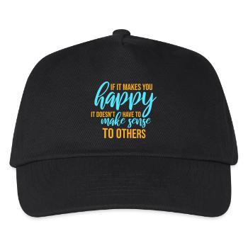 If Makes You Happy Sense Others Spruch Glück Frei - Kinder Basecap - Schwarz - Vorne
