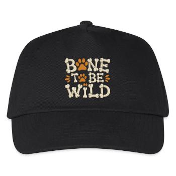  Bone To Be Wild Lustiger Hunde Spruch Für - Kinder Basecap - Schwarz - Vorne