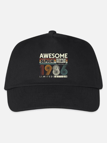 1986 Jahrgang 40 Geburtstag Geschenk Retro - Kinder Basecap - Schwarz