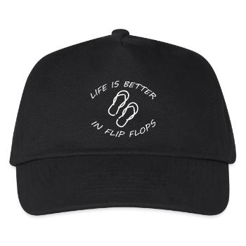LIFE IS BETTER IN FLIP FLOPS - Kinder Basecap - Schwarz - Vorne