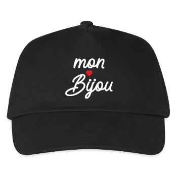 Mon Bijou Coeur Script - Casquette de baseball Enfant - noir - Devant