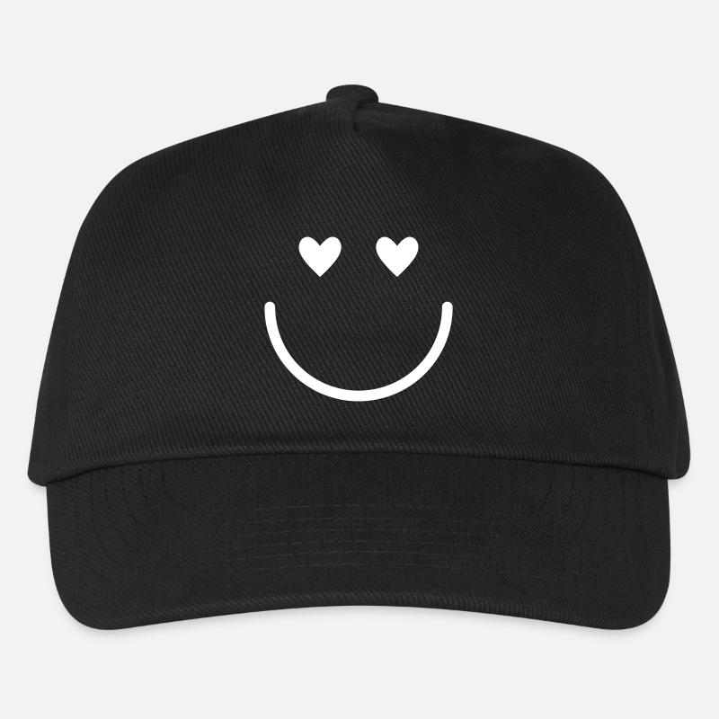  Smiley. Minimal. Positiv. - Kinder Basecap - Schwarz
