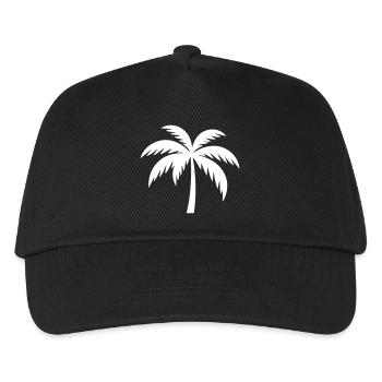 Palme Silhouette - Kinder Basecap - Schwarz - Vorne