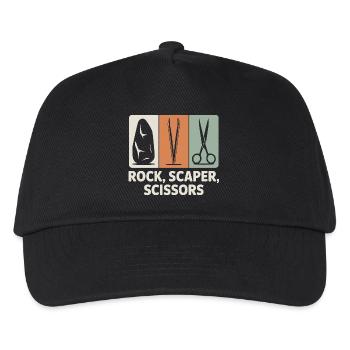 Stein, Scaper, Schere | Aquascaping Humor - Kinder Basecap - Schwarz - Vorne