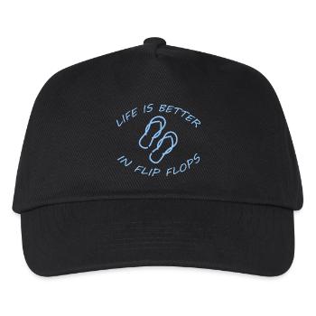 LIFE IS BETTER IN FLIP FLOPS - Kinder Basecap - Schwarz - Vorne