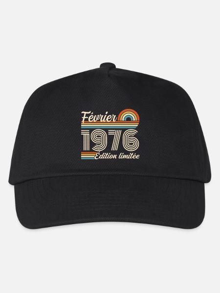 Nées en Février 1976 | 50ème Anniversaire - Casquette de baseball Enfant - noir
