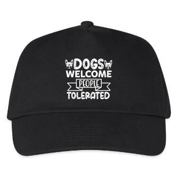 Dogs Welcome, People Tolerated - Funny Dogs - Kids’ Baseball Cap - black - Front