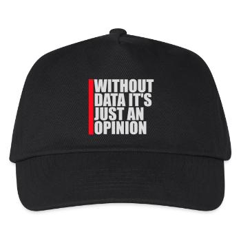 Without Data It's Just An Opinion Statistik Nerd - Kinder Basecap - Schwarz - Vorne