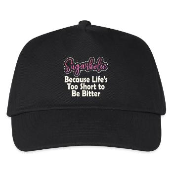 Sugarholic Quote Tee: Life’s Too Short - Kids’ Baseball Cap - black - Front
