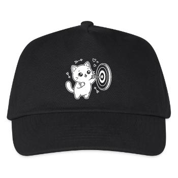 Joueur de fléchettes Kawaii Cat - Casquette de baseball Enfant - noir - Devant