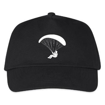 Minimalistische Fallschirmspringen Paragliding - Kinder Basecap - Schwarz - Vorne