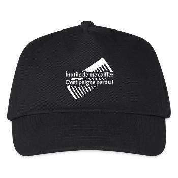 ICH MUSS MEINE HAARE NICHT MACHEN, ES IST EIN VERLORENER KAMM! - Kinder Basecap - Schwarz - Vorne