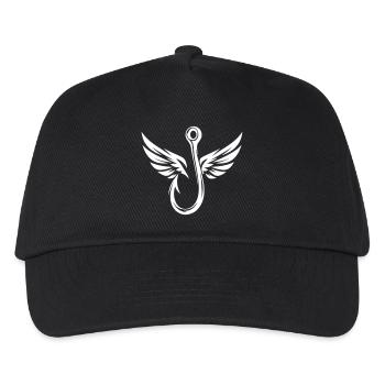 Fishing Hook Icon Fishing Logo - Kids’ Baseball Cap - black - Front