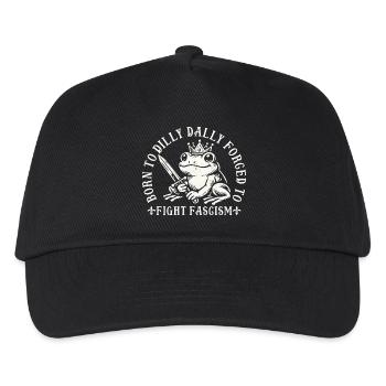 Funny Antifa Frog Design Born To Dilly Dally - Kids’ Baseball Cap - black - Front