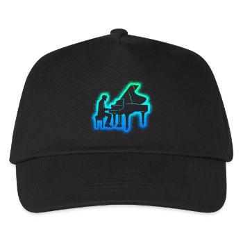 Piano Pianist Jungen Herren Kinder Klavier - Kinder Basecap - Schwarz - Vorne